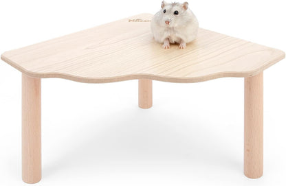 Niteangel Hamster Play Wooden Platform: Triangle - 9" L X 9" W - 6.3" H | Can Maximizes Cage Space & Enriches Pet Environment for Dwarf Syrian Hamsters Gerbils Mice Degus or Other Small Pets1