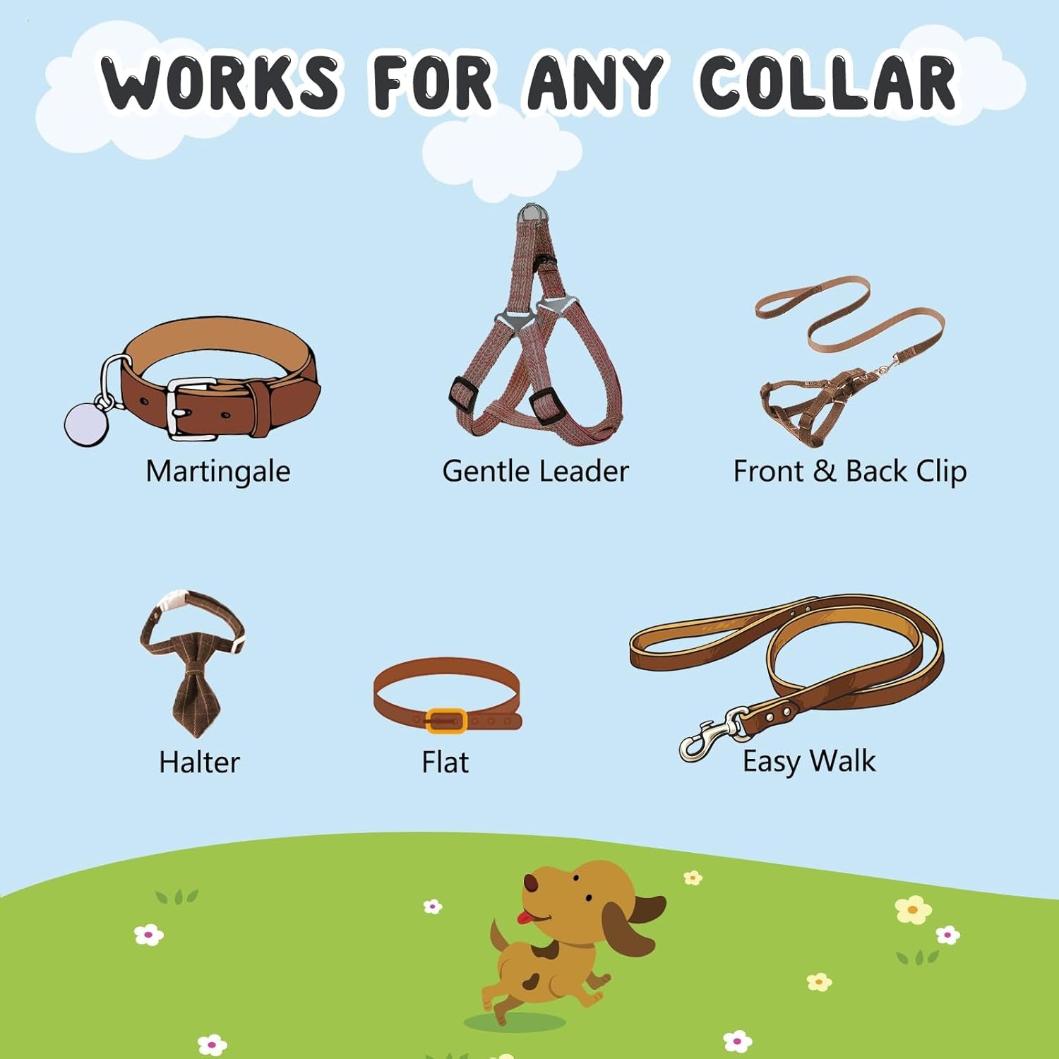 yuepet-dog-safety-collar-clips-2-pack-adjustable-prong-backup-clips-reflective-double-ended-backup-clasp-leash-connector-for-dog-harness-to-collar-safety-clipgrey-black-prong-collar-backup-double-ended-clips-harness-to-collar-connector-reflective-strap-7-8-2-in-adjustable-length-2-pack