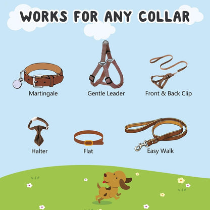 YUEPET Dog Safety Collar Clips 2 Pack Adjustable Prong Backup Clips Reflective Double Ended Backup Clasp Leash Connector for Dog Harness to Collar Safety Clip(Grey+Black) | Prong Collar Backup, Double-Ended Clips, Harness to Collar Connector, Reflective Strap, 7-8.2 in Adjustable Length, 2 Pack4
