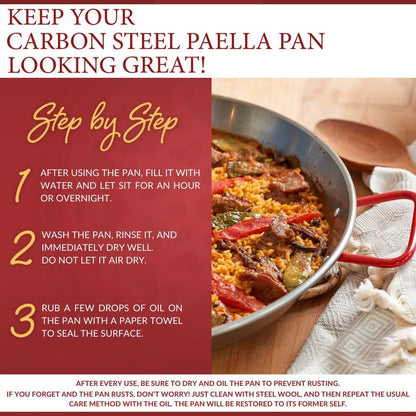 16-Inch Carbon Steel Paella Pan, 40Cm5