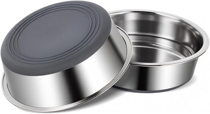 Dog Bowls Durable Non-Slip Stainless Steel Dog Bowls 2-Pack Holds 3 Cups | Basic Bowls for Dogs with Rubber Base for Dry Food, Wet Food and Water8
