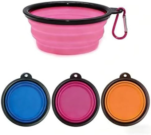 1Pc Collapsible Silicone Pet Feeder Portable Dog Travel Bowls, Water & Food Container with Carabiner Hook - Space-Saving Cat Bowl, Small 350Ml (12Fl Oz) (Blue)8