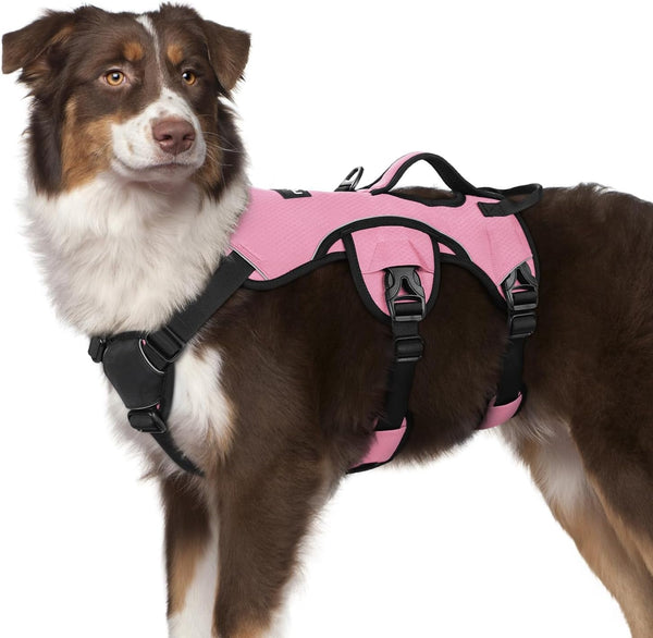 Rabbitgoo Escape Proof Dog Harness for Large, No Pull with Lift Handle | No Escape, Full Soft Padded, Reflective Adjustable Vest, Leash Clip for Walking Hiking Training, Black, Large51
