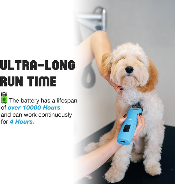 Professional Dog Clippers for Grooming Thick Curly Matted Coats | Detachable A5 Blade & Metal Guide Combs Kit for Horse Animal Breeds Low Noise Cordless Pet Hair Trimmer with 2 Speed Bluewave3