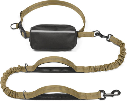 Iyoshop Hands Free Dog Leash with Zipper Pouch, Dual Padded Handles and Durable Bungee for Walking, Jogging and Running Your Dog (Large, 25-120 Lbs, Black)23