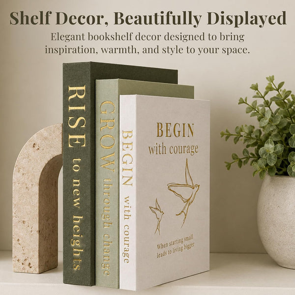Decorative Books for Home Decor | Elevate Your Bookshelf Decor with Coffee Table Books (Fake Books Set of 3) | Faux Books for Decoration | Hollow Book Box with Hidden Storage | Decorative Storage Box5