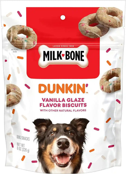 Milk-Bone Dunkin’ Vanilla Glaze Flavor Dog Biscuits with Other Natural Flavors, 8 Oz. Bag1