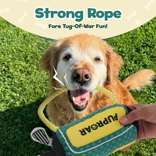 PUPROAR Golf Dog Toy, Dog Birthday Gift, Funny Squeaky Plush Rope Golf Bag Toy for Small, Medium & Large Breeds5