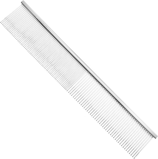Chris Christensen 000 7.5 In. Greyhound Style Fine/Coarse Colored Butter Comb, Groom like a Professional, Rounded Corners Prevent Friction and Breakage, Solid Brass with Steel Teeth, Chrome Finish11