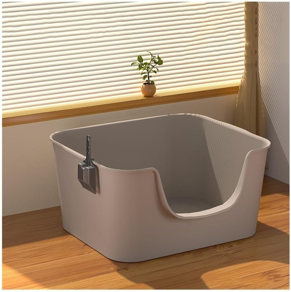 pet-supplies-large-anti-splash-litter-box-with-high-sides-easy-clean-cat-pan-includes-scoopgray