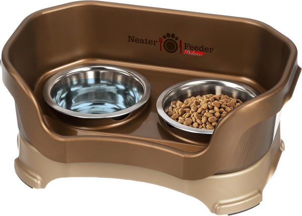 Neater Pet Brands Neater Feeder Deluxe Mess Proof Dog Bowls Elevated for Large Dogs over 40 Lbs, Made in USA, No Spill Raised Dog Food Bowl Stand Feeding Station, Food and Water Bowl Set, Black30
