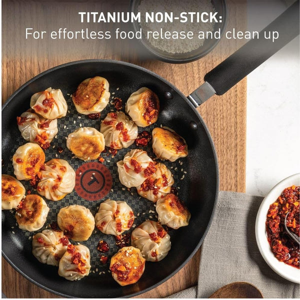 Ultimate Hard Anodized Nonstick Fry Pan, 10 in with Lid, Onyx | Titanium Nonstick Coating, Thermo-Spot Heat Indicator, Oven Safe to 400°F, Dishwasher Safe, All Stovetops except Induction3