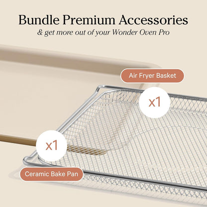 Our Place Wonder Oven & Essentials Kit, 3-Piece Oven, Pan & Air Fry Basket | 6-In-1 Air Fryer Toaster Oven, Steam Infusion, Convection Cooking, Extra Bake Pan and Air Fryer Basket, Pfas-Free, Nonstick4