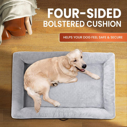 Upvilla Orthopedic Dog Bed XL, Four-Sided Dog Sofa, Washable Cover, Gray7