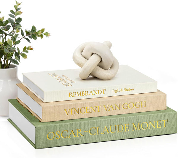 Aesthetic Decorative Books, Set of 3 Linen Faux Book Boxes, Sage | Stylish Storage Boxes for Home Decor, Photo Organization, & Keepsakes, Faux Books for Coffee Tables, Bookshelves, or Mantles1