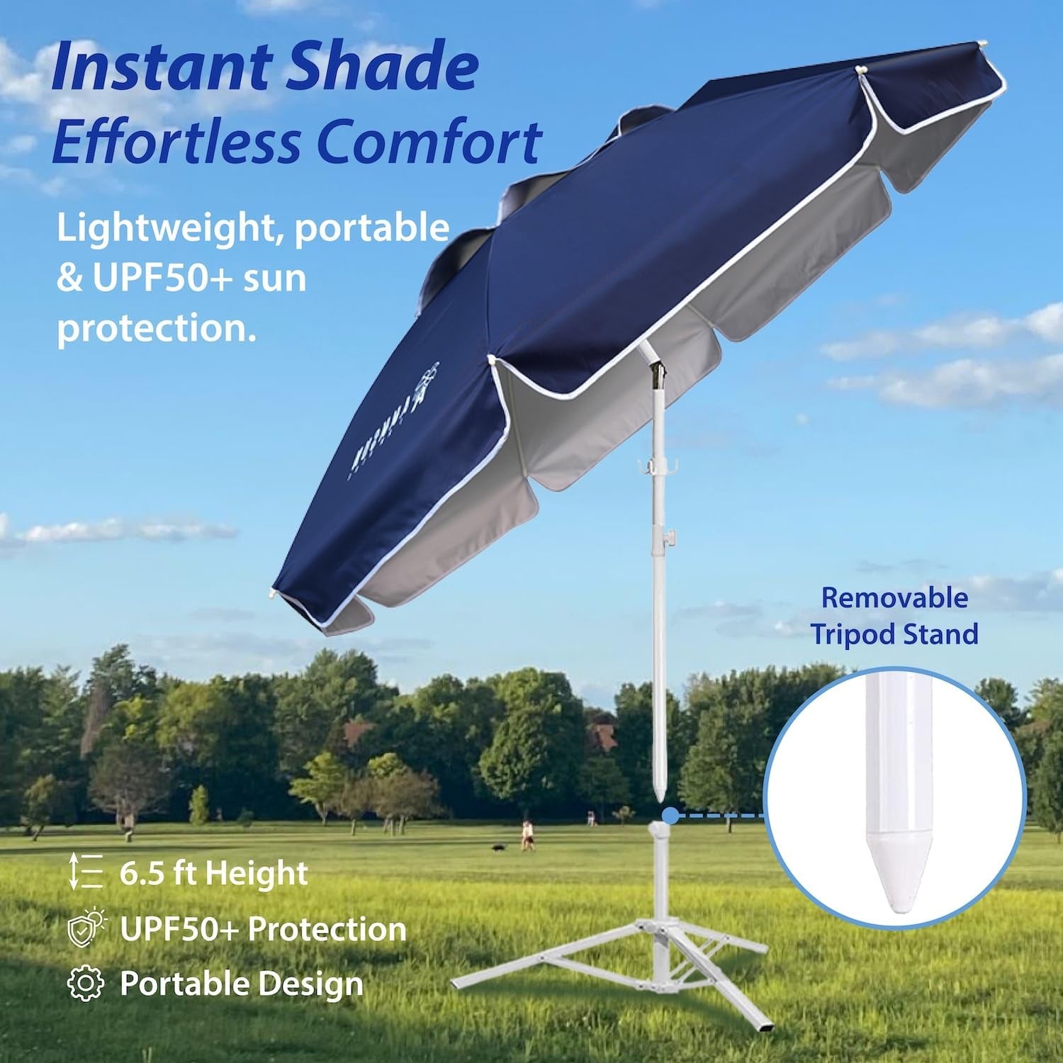 shade-umbrella-premium-portable-umbrella-with-stand-6-5ft-lightweight-free-standing-canopy-for-sporting-games-adjustable-instant-sun-protection-and-easy-to-carry-navy-blue
