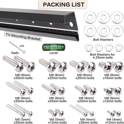 No Drill Drywall TV Mount, No Stud TV Wall Mount for Most Brand 22-55 Inch Tvs up to 100 Lbs, Easy Install No Stud Studless Tvs Wall Mount, Include All Hardware- Level Bubble Meter6