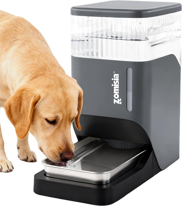 ZOMISIA Automatic Dog Water Dispenser 8L with Stainless Steel Bowl, Gravity Large Capacity Water Bowl for Dogs, 2 Gallon Pet Waterer 100% BPA Free, Black10