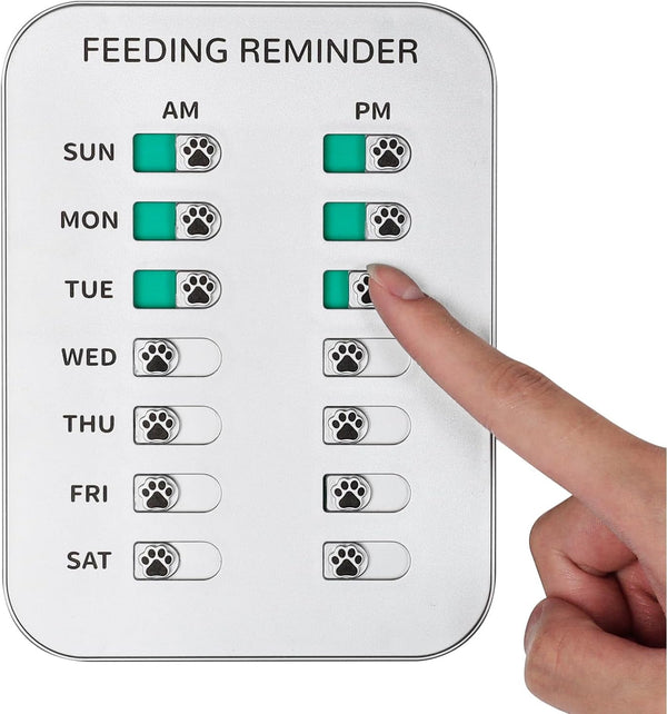 YAUYIK Dog Feeding Reminder, Magnetic Reminder Sticker, AM/PM Daily Indication Chart Feed Your Pets, Fridge Magnets and Double Sided Tape, Helps You to Track Pet Feeding & Medication (White)10