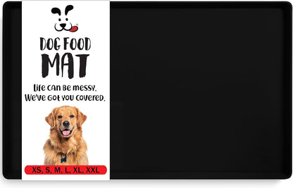 Dogbuddy Dog Food Mat – Waterproof Dog Bowl Mat for Food and Water, Silicone Pet Feeding Mats for Floors, Non-Slip Placemat with High Edges for Dogs Bowls, Puppy Essentials (L: 24" X 16", Shadow)15