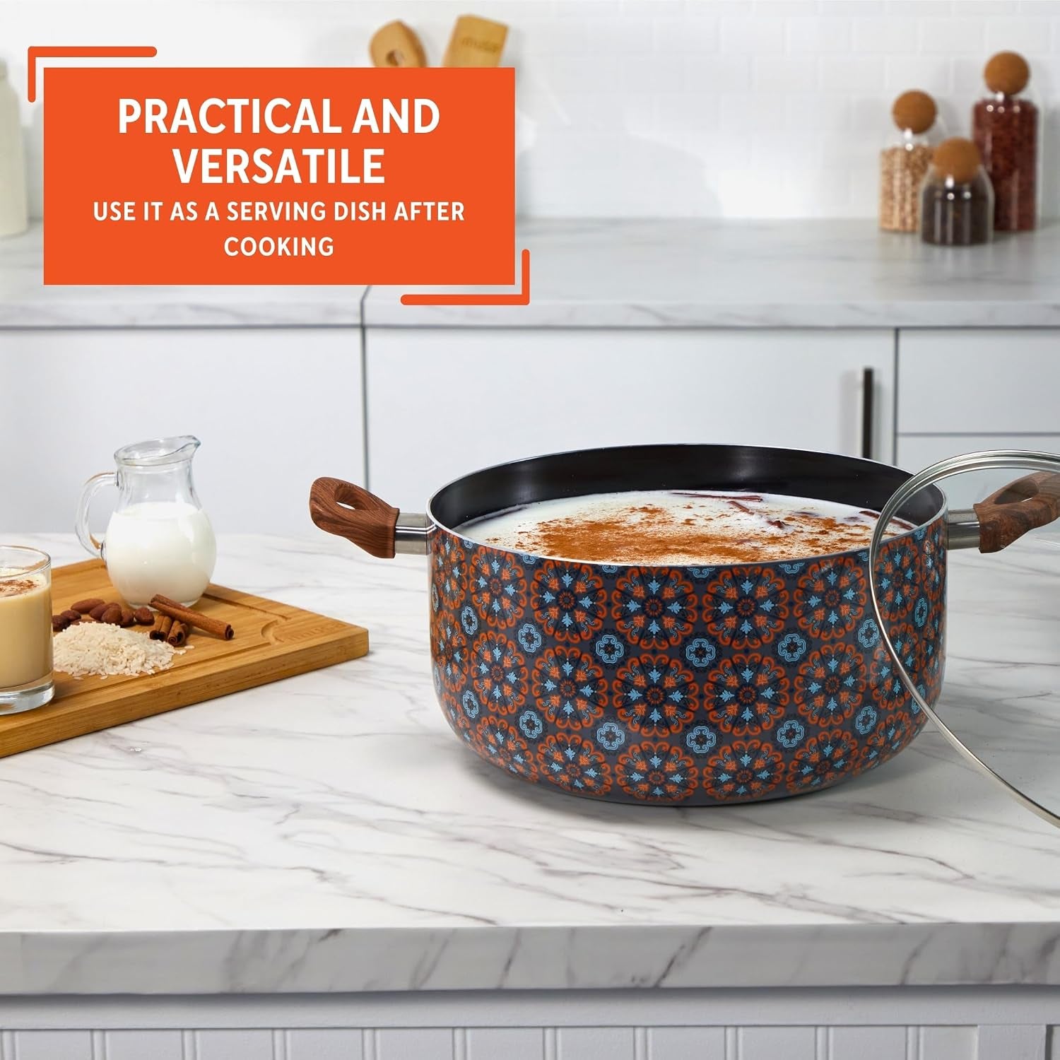 10-qt-talavera-aluminum-black-ceramic-dutch-oven-with-glass-lid-black-ceramic-nonstick-coating-woodlook-handles-with-glass-lid-ideal-for-rice-and-stews-great-for-family-gatherings