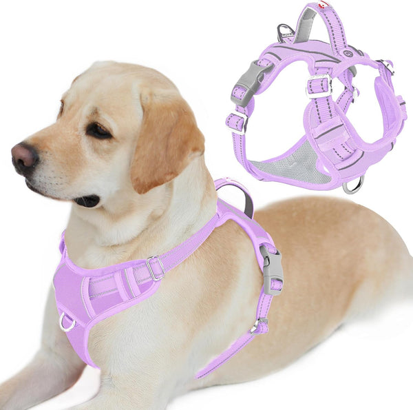 BARKBAY Dog Harness No Pull with ID Tag Pocket - Heavy Duty, Reflective, Easy Control for Large Dogs(Blue,L)67