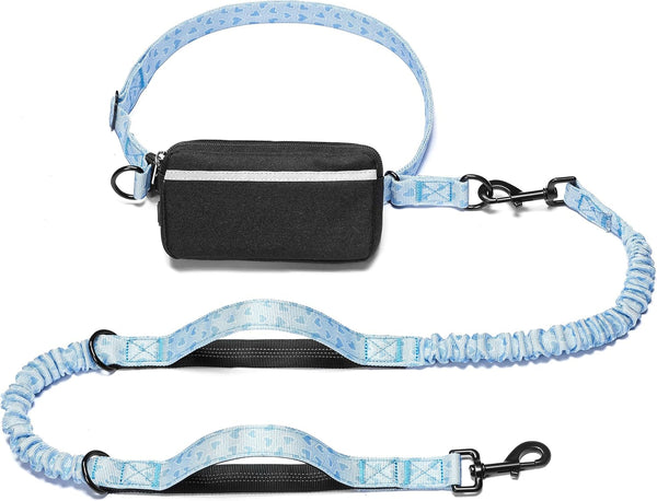Iyoshop Hands Free Dog Leash with Zipper Pouch, Dual Padded Handles and Durable Bungee for Walking, Jogging and Running Your Dog (Large, 25-120 Lbs, Black)25
