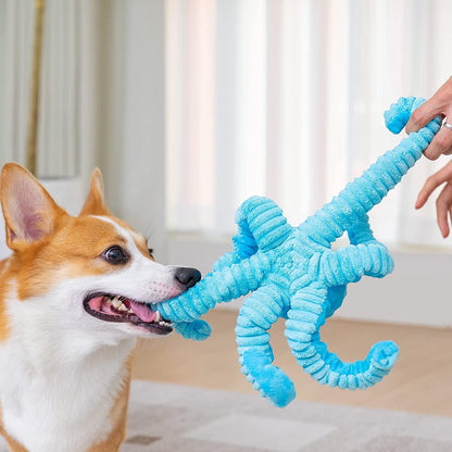 Dog Toys for Aggressive Chewers Indestructible Squeaky Dog Toys Octopus-Tug of War Dog Toys for Large Breed Tough Interactive Stuffed Dog Chew Toys for Puppies Small & Large Dogs5