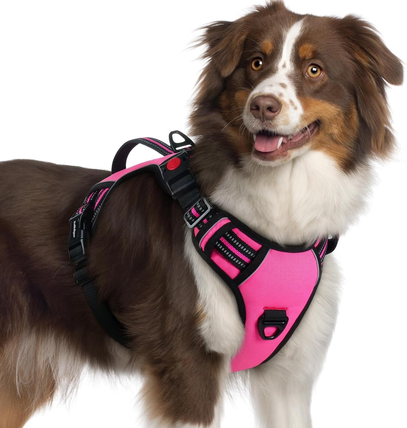 rabbitgoo-large-dog-harness-easy-wear-with-3-buckles-and-lift-handle-no-pull-with-front-clip-for-walking-adjustable-soft-padded-reflective-easy-control-pink-large