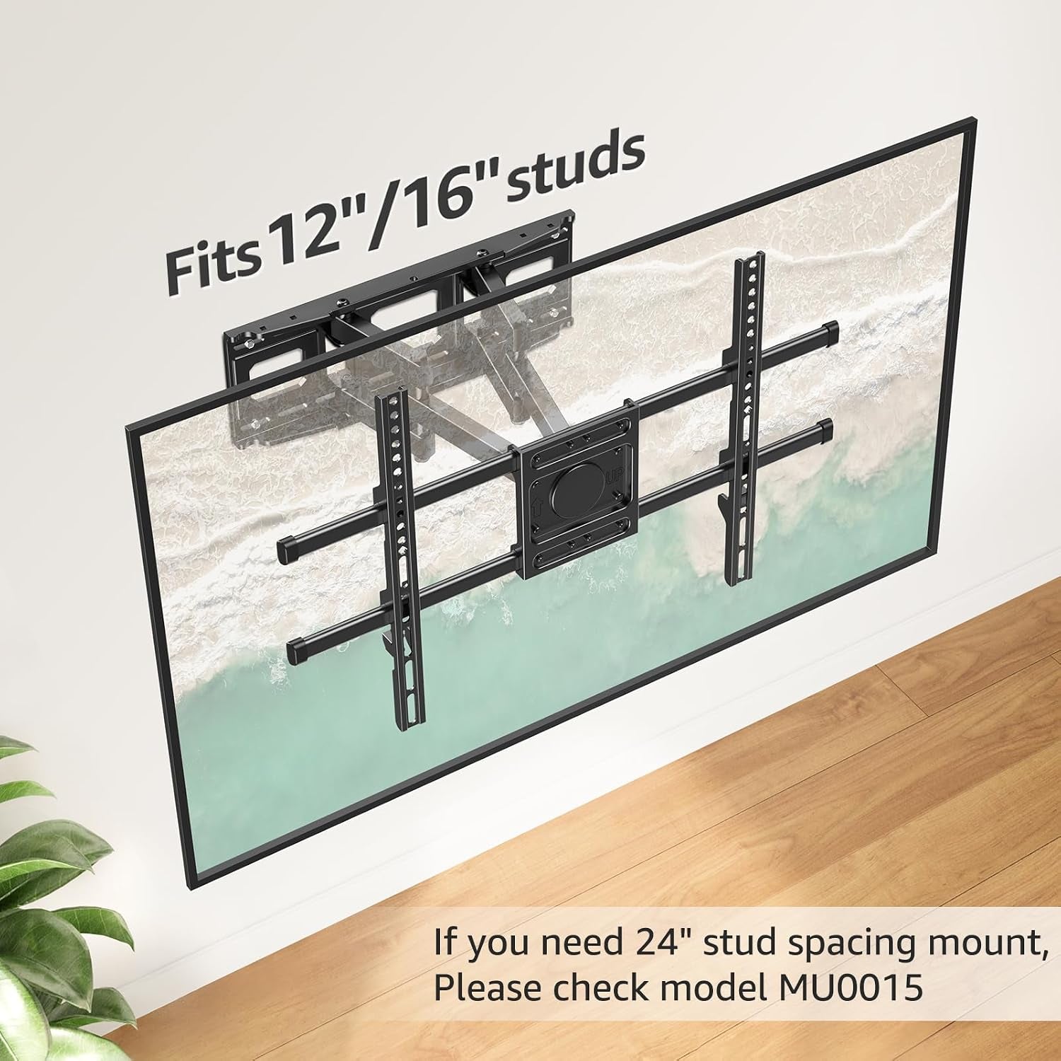 full-motion-tv-wall-mount-for-most-40-85-inch-flat-tvs-up-to-110-lbs-wall-mount-bracket-with-dual-articulating-arms-tilt-level-swivel-tv-mount-fits-12-16-wood-stud-max-vesa-600x400mm