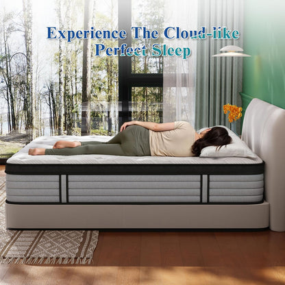 Queen Mattress, 12 Inch Hybrid Matress with Memory Foam & Individual Pocket Springs, Queen Size Mattress in a Box, Pressure Relief, Edge Support, Motion Isolation7