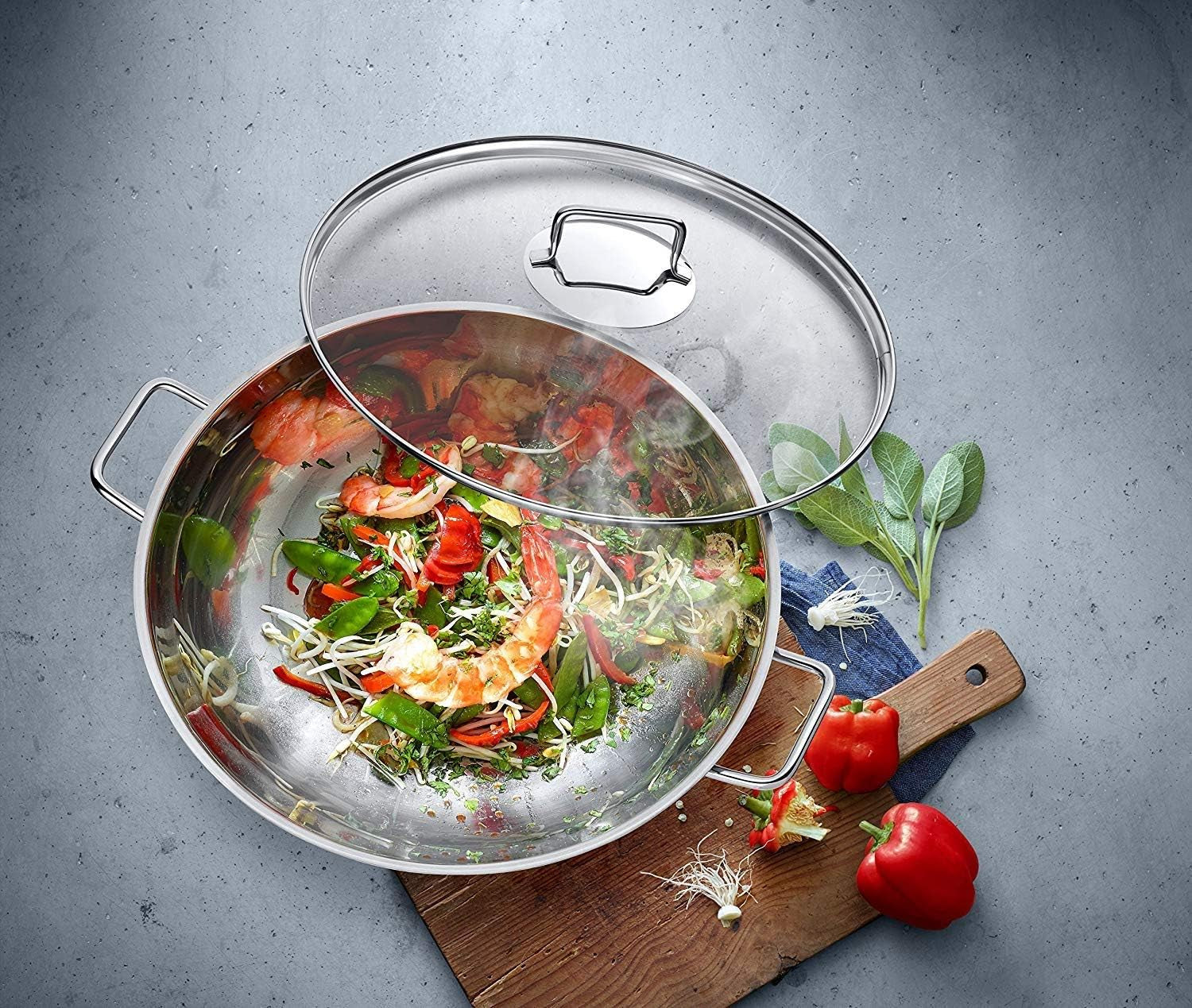macao-induction-wok-set-2-pieces-wok-pan-36-cm-with-glass-lid-polished-cromargan-stainless-steel-uncoated