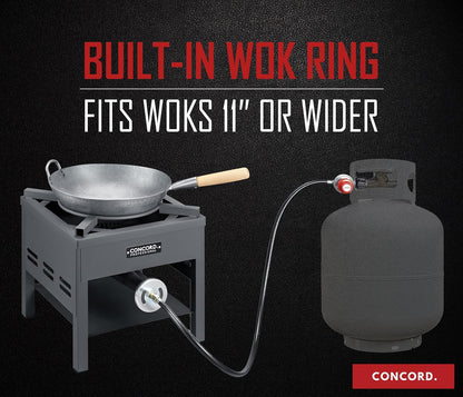 Professional Single Banjo Wok Burner with Stand. Drop in Wok Edition. up to 270,000 BTU. Great for Home Brewing, Wok Stir Fry, Turkey, Etc. (16")8