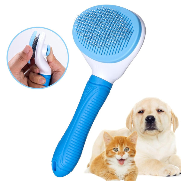 Aogeili Self Cleaning Slicker Brush, Skin Friendly Deshedding Grooming Tool for Dogs, Cats & Bunny, One-Click Release Removes Loose Undercoat, Mats & Tangles, for Long & Short Hair Shedding Pets1