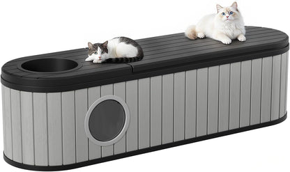 Cat Litter Box Enclosure for Multi-Cat Homes, Hidden Litter Box Furniture for Indoor, Kitty Cabinet with Bench, Easy to Clean, Versatile Design1