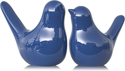 Small Ceramic Bird Statue and Sculpture for Home Decor Accents,Modern Animal Ornaments for Living Room,Bedroom,Coffee Table Centerpiece,Bookshelf,Cabinets,Cute Knick Knacks for Shelves (Blue)1