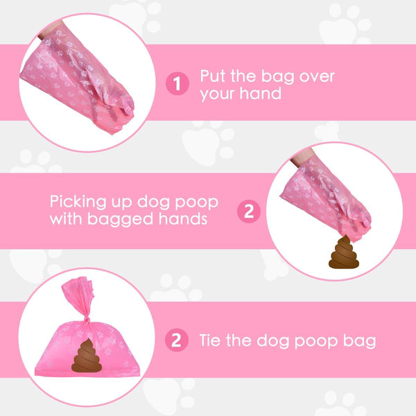 Poop Bags Rolls 256 Count - 9X13 Inches Pink Thickened Leakproof Lavender Scent Poo Bags for Dogs, Eco-Friendly Pet Waste Bags for Walking,Travel,Home.3