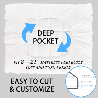 Twin XL Mattress Topper - Soft Cooling Mattress Pad for College Dorm Room Essentials - Extra Thick Long Protector Cover for Back Pain, Single Bed Topper Pillow Top with 8''-21'' Deep Pocket6