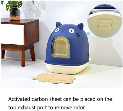 Dog Potty Training Toilet ﻿ Fully Enclosed Cat Litter Basin Semi-Closed Toilet, Large Creative Box, Easy to Clean and Durable Pan（Black）(D)6