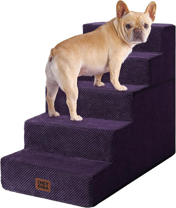 EHEYCIGA Dog Stairs for Bed 18" H, Dog 4-Steps for High Bed, Olive Green | Pet Steps for Small Dogs and Cats, Non-Slip Balanced Pet Ramp Indoor34