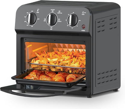 13-Quart Air Fryer Toaster Oven Combo, Family Size 7-In-1 Convection Countertop Oven, 360° Hot Air Circulation for Crispy, Stainless Steel, Adjustable Time & Temp, with Bakeware Set1