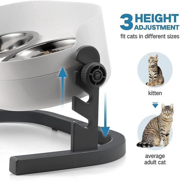 All for Paws Height Adjustable Cat Elevated Bowls Stainless Steel Dog Food Water Bowls, Height Adjustable Cat Feeder Mess Proof Pet Feeding Bowls for Small to Large Size Cats7