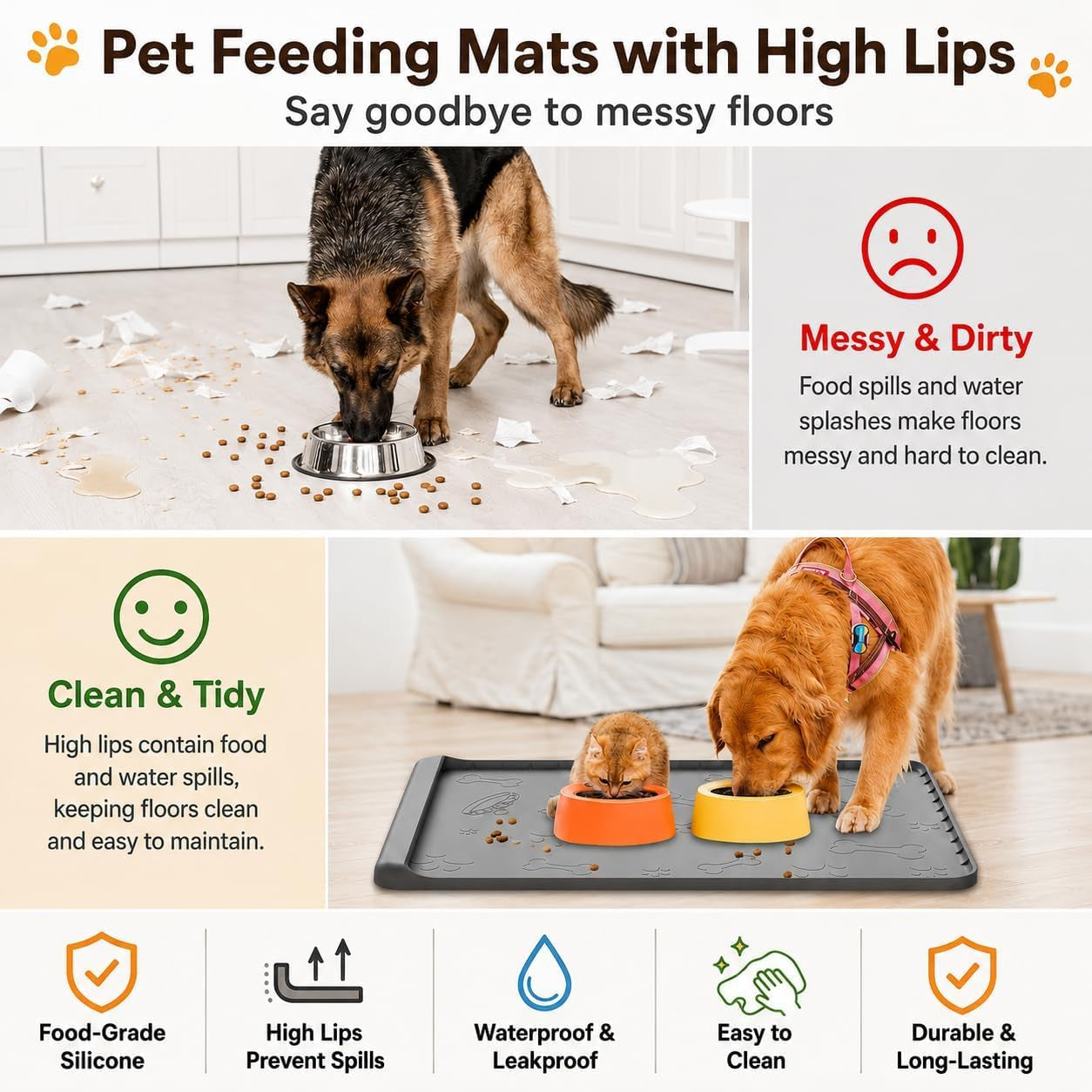 dog-food-mat-36x24-silicone-dog-mat-for-food-and-water-large-pet-feeding-mats-with-residue-collection-pocket-waterproof-dog-cat-bowl-mat-with-high-edges-to-prevent-water-food-spills-gray