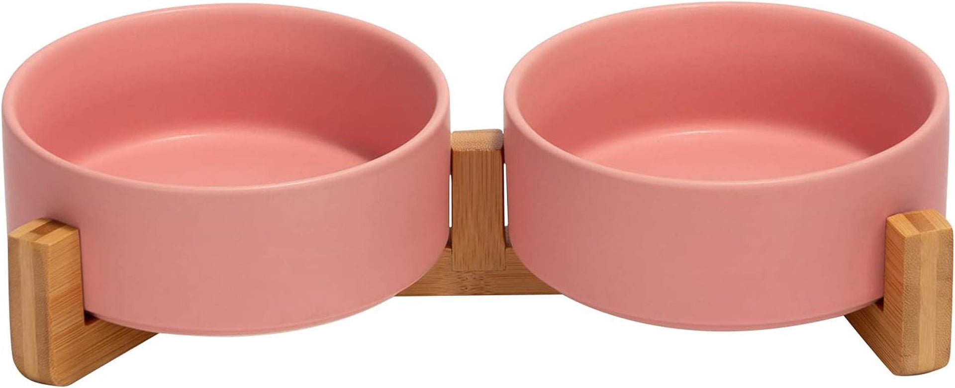 spunkyjunky-ceramic-dog-and-cat-bowl-with-wood-stand-non-slip-matte-glaze-weighted-food-water-set-for-cats-small-dogs-13-5oz