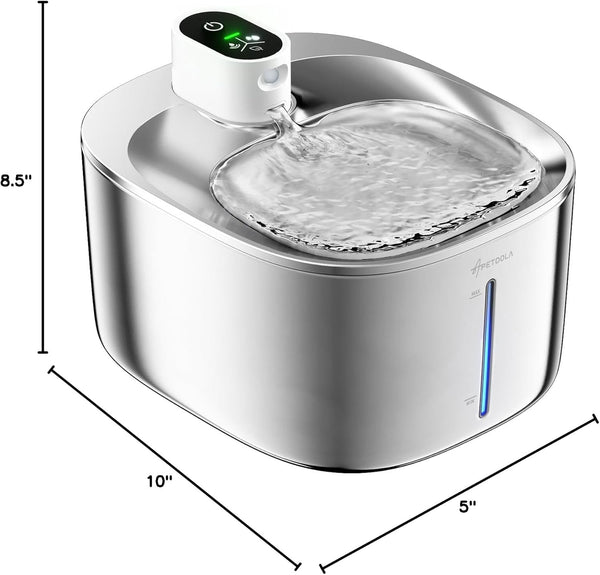 Wireless Cat Water Fountain Stainless Steel,135Floz/4L Battery Operated Automatic Pet Fountain,Cordless Cat Water Dispenser Pet Drinking Water Fountain for Multicat Cats Dog Outdoor10