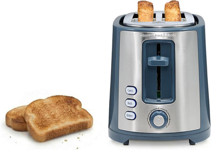 Extra-Wide Slot 2 Slice Toaster with Bagel & Defrost Buttons | Browning Control with 7 Shades | Auto Shutoff | Toast Boost | Slide-Out Crumb Tray | Kitchen Makeover Blue | 226341