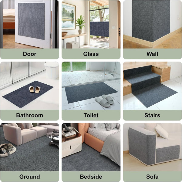 Cat Scratch Couch Furniture Protector, Self-Adhesive Scratch Pad | 39.3X15.8In, DIY Climbing Cat Carpet Mat for Door Window Protector, Couch Guard from Claws with Pins & Tape (Lightgrey)6