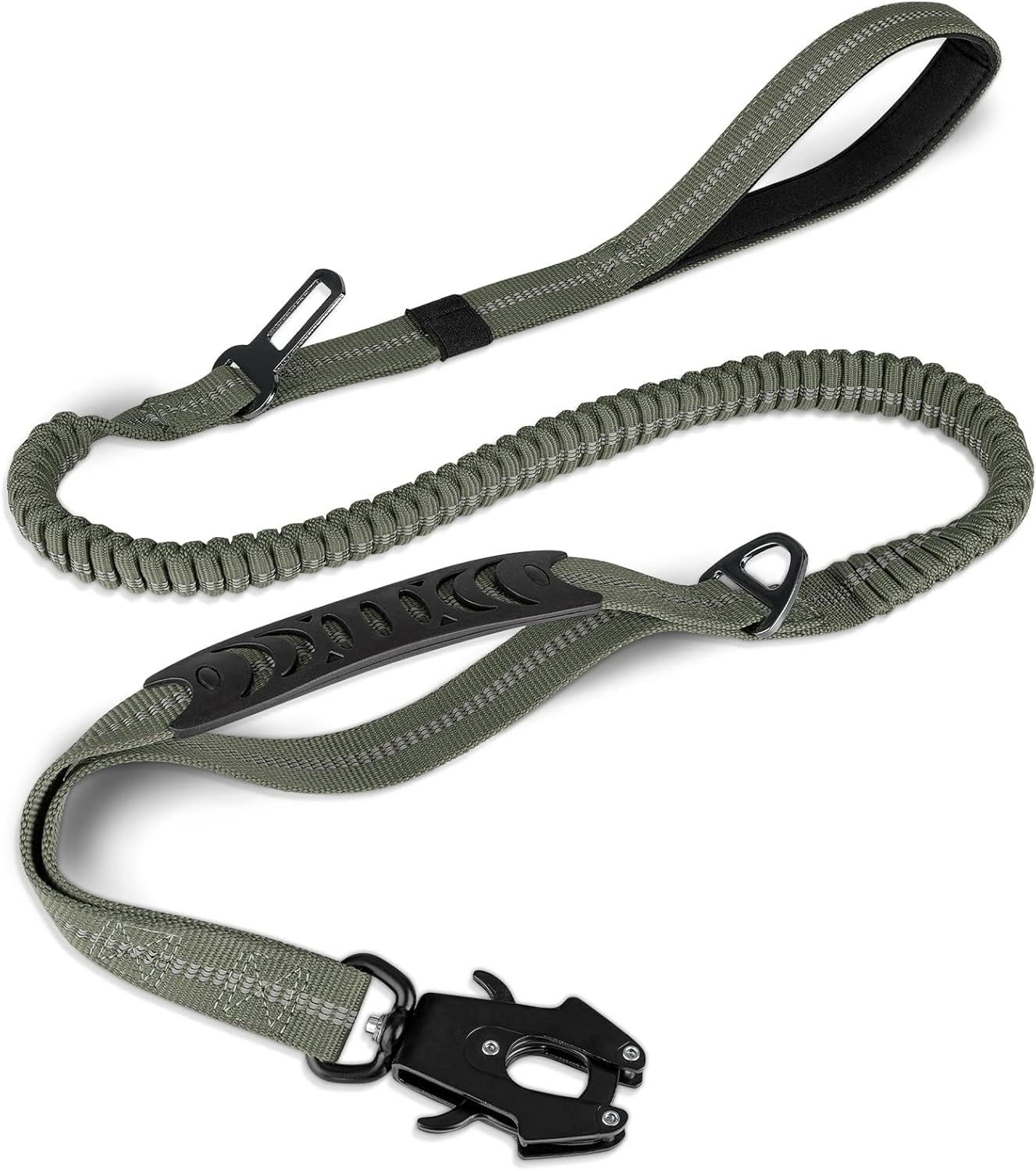 joytale-tactical-bungee-dog-leash-shock-absorbing-no-pull-coyote-brown-for-large-dogs-that-pull-2-padded-handles-for-control-car-seatbelt-clip-reflective-for-night-safety-metal-frog-clip