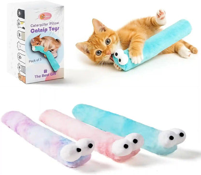 Gochanmon Cat Toys Pillows,3 Pack, Catnip Inside,Soft and Durable Kick Sticks with Crinkle Sound, Interactive Indoor Kitten Play and Exercise Toy 12.5 Inches1