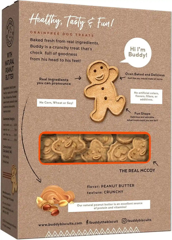 Buddy Biscuits Grain Free Dog Treats, Baked in USA, Large Size Treat with Natural Peanut Butter 14 Oz.2